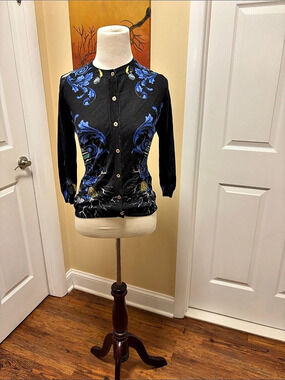 Versace Collection Cardigans Black Blue Size US 4